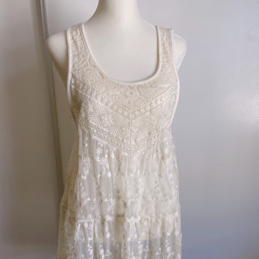Bohemian cream lace tunic